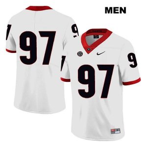 Men's Georgia Bulldogs NCAA #97 Tyler Malakius Nike Stitched White Legend Authentic No Name College Football Jersey HMB8254RB
